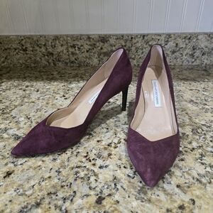 Diane Von Furstenberg Lille D'Orsay Suede Pumps Purple Size 7